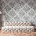 Baroque Pearl, White Mural Wallpaper - room preview 02