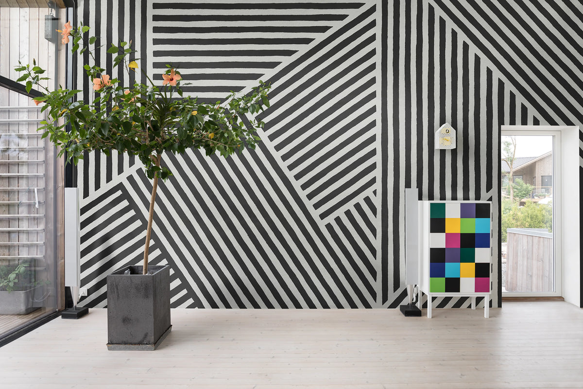 Different Directions, Black & White Mural Wallpaper - room preview 02