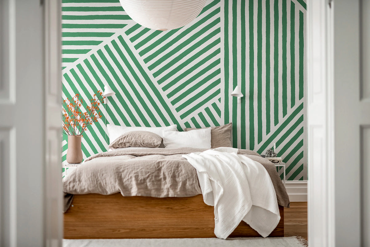 Different Directions, Green Mural Wallpaper - room preview 02