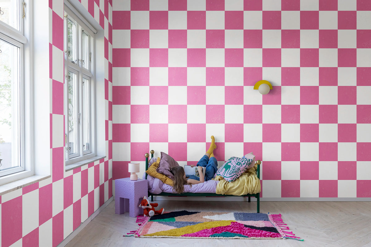 Chess, Pink Mural Wallpaper - room preview 02