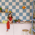 Chess, Blue & Pink Mural Wallpaper - room preview 02