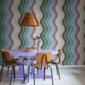 Seventies Waves, Rainbow Mural Wallpaper - room preview 02