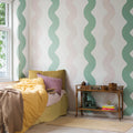 Wobbly Green & Pink Mural Wallpaper - room preview 02