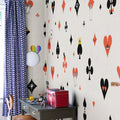 Poker Face, Red Mural Wallpaper - room preview 02