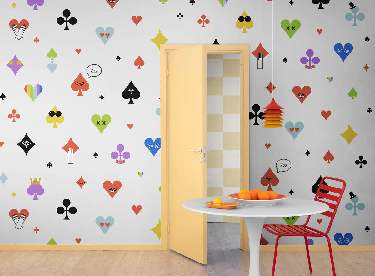 Poker Face, Rainbow Mural Wallpaper - room preview 02