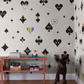 Poker Face, Black Mural Wallpaper - room preview 02
