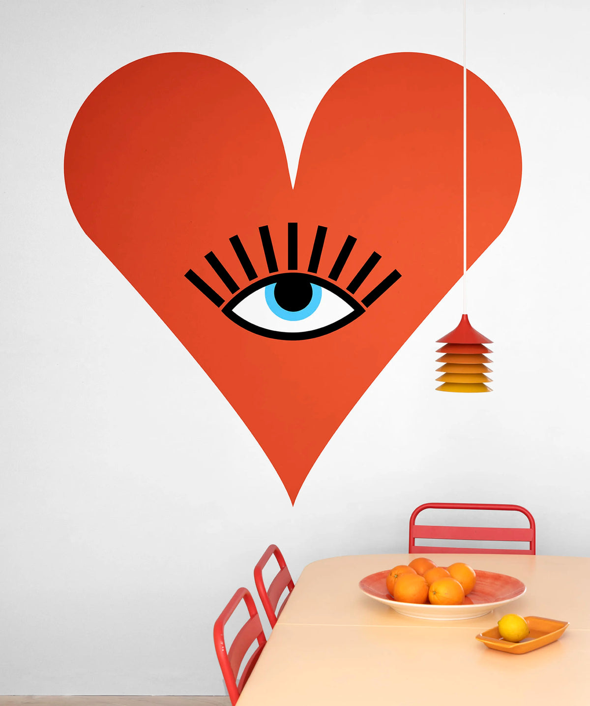 Queen Of Hearts Red Mural Wallpaper - room preview 02