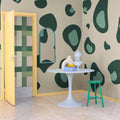 Giant Leopard, Green Mural Wallpaper - room preview 02