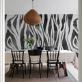 Zebra Stripes, Graphite Mural Wallpaper - room preview 02