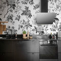 Thorn Rose, Graphite Mural Wallpaper - room preview 02