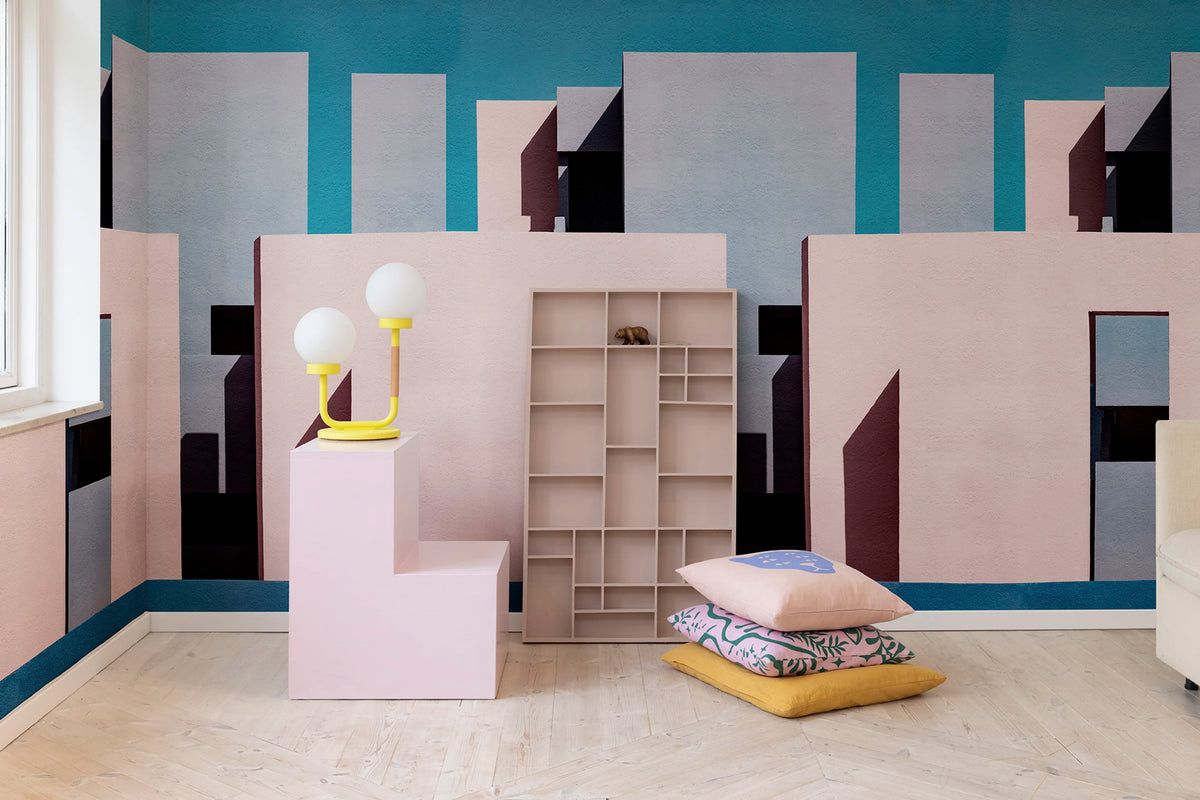 Abstract Building, Pastel Mural Wallpaper - room preview 02