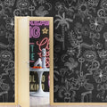Doodle, Black Mural Wallpaper - room preview 02