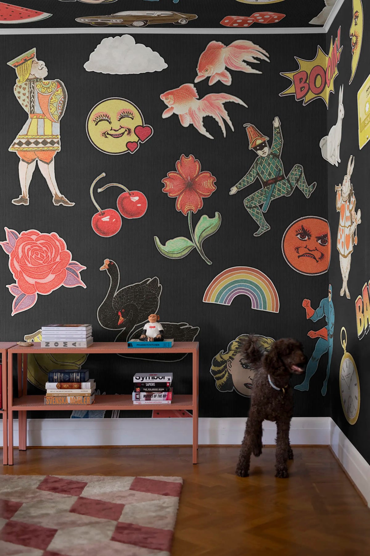 Patches, Black Mural Wallpaper - room preview 02