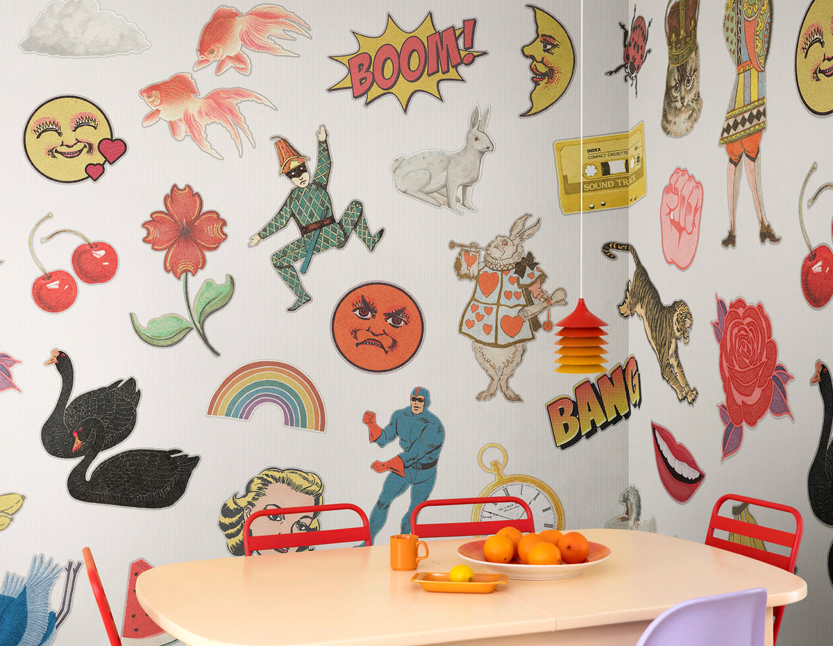 Patches, White Mural Wallpaper - room preview 02