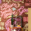 Neon Vibes, Brickwall Mural Wallpaper - room preview 02