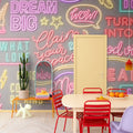 Neon Vibes, Concrete Mural Wallpaper - room preview 02