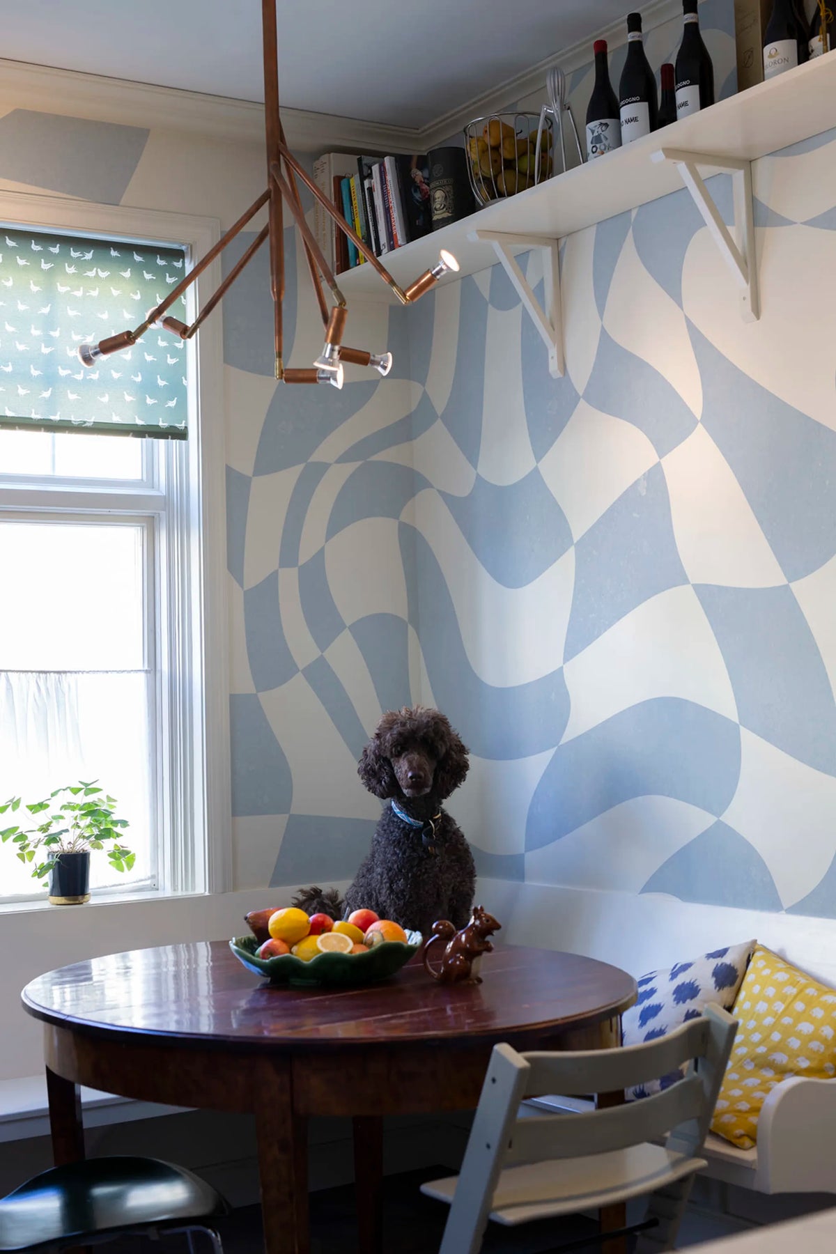 Psychedelic Chess, Blue Mural Wallpaper - room preview 02