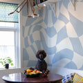 Psychedelic Chess, Blue Mural Wallpaper - room preview 02