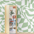 Psychedelic Chess, Green Mural Wallpaper - room preview 02