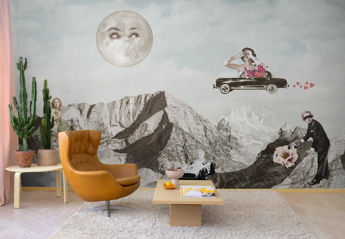 Retro Dream, Vintage Mural Wallpaper - room preview 02