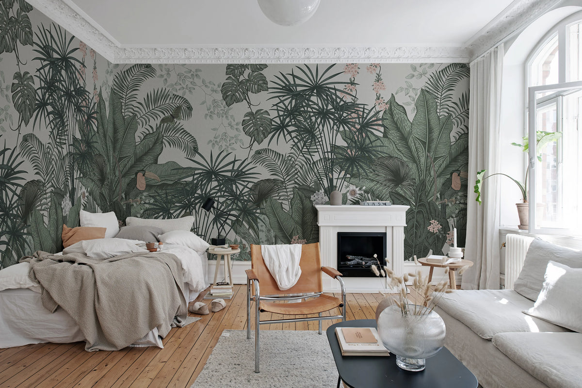 Big Furada, Beige Mural Wallpaper - room preview 02