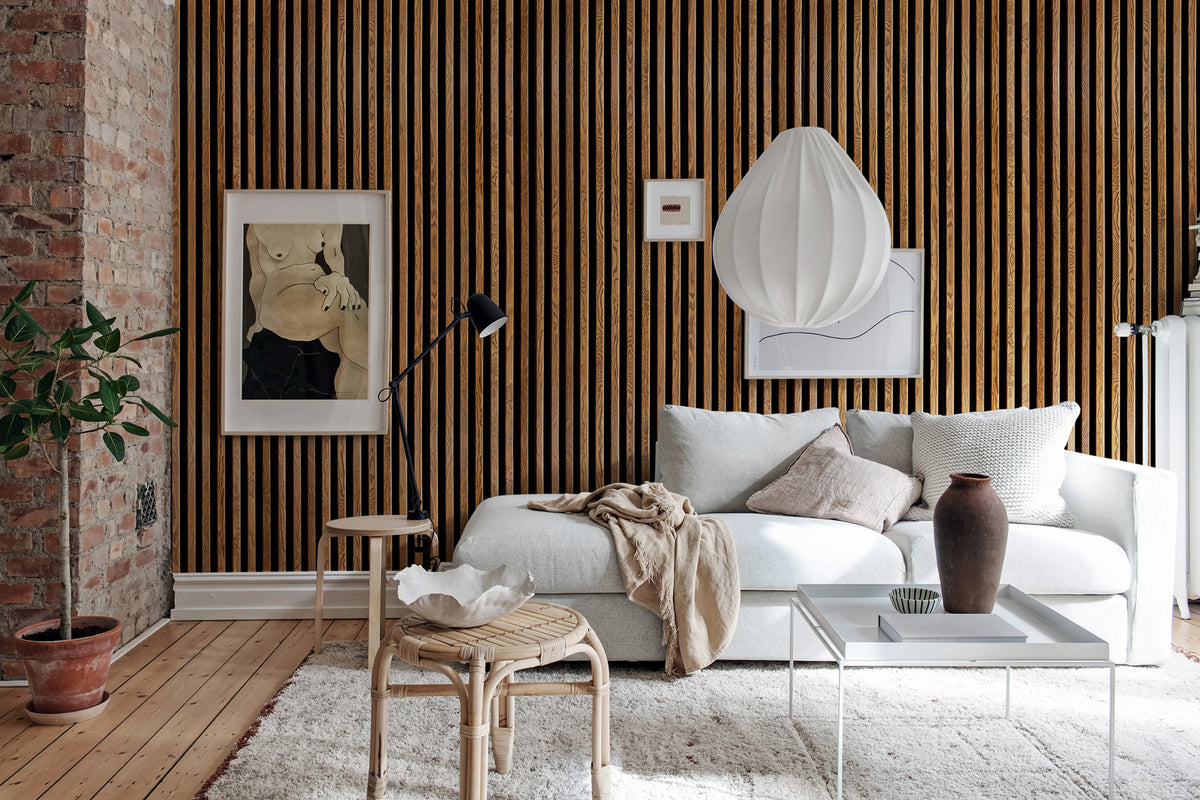 Rib Wood Mural Wallpaper - room preview 02