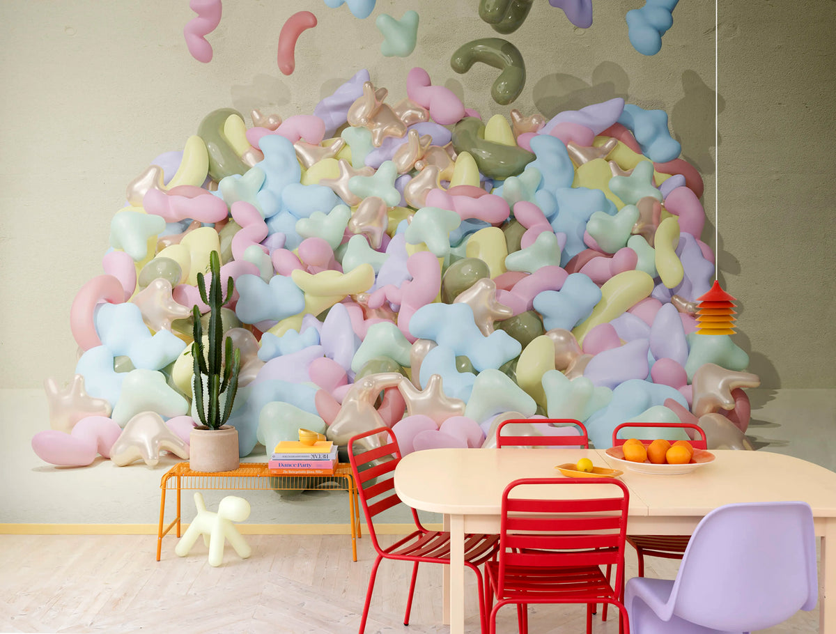 Bubblegum, Pastel Mural Wallpaper - room preview 02