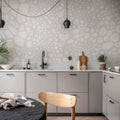 The Nest, Gray Mural Wallpaper - room preview 02