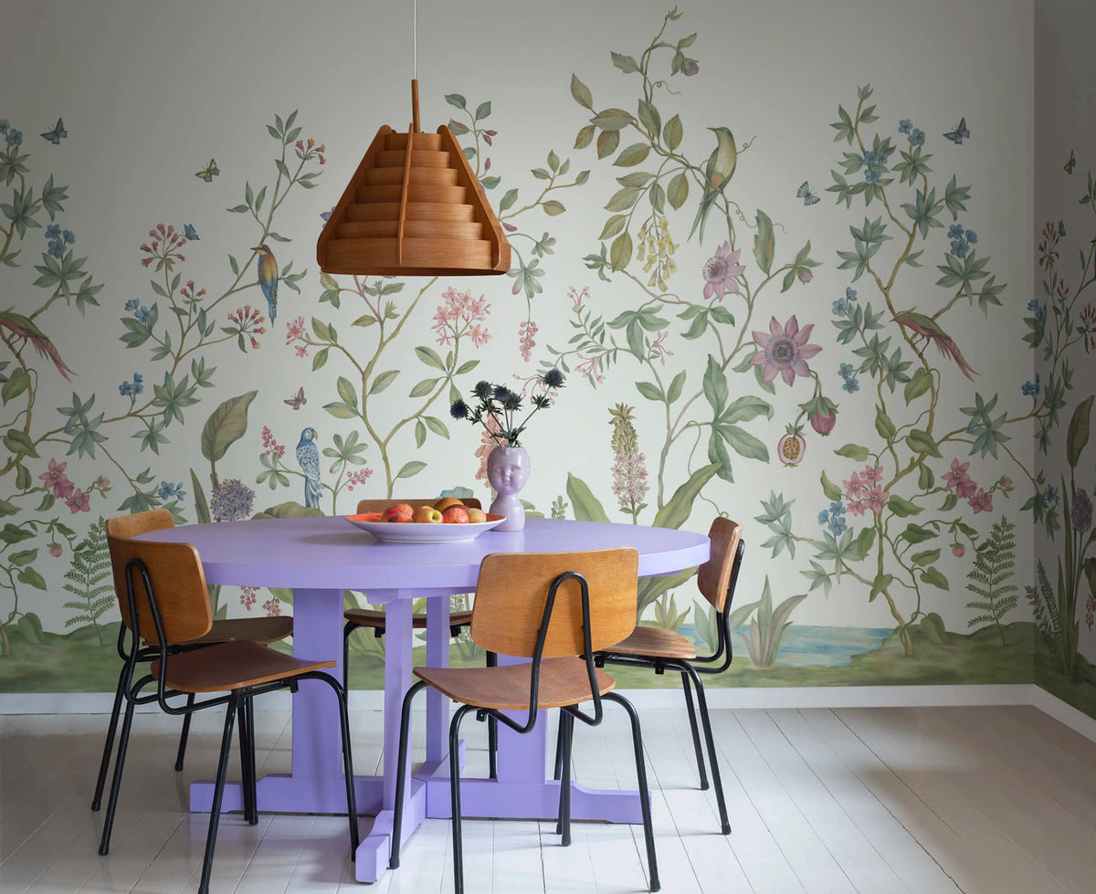 Chinoiserie, White Mural Wallpaper - room preview 02