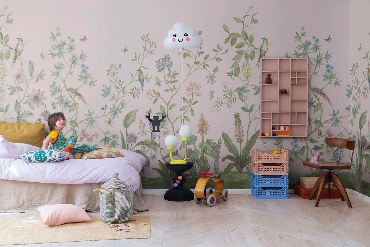 Chinoiserie, Pink Mural Wallpaper - room preview 02
