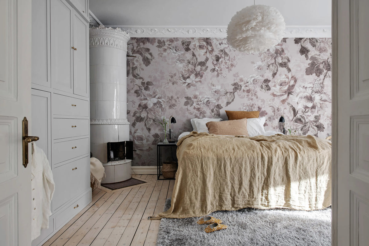 Roses, Pink Mural Wallpaper - room preview 02
