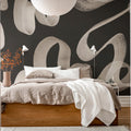 Waves, Black Mural Wallpaper - room preview 02