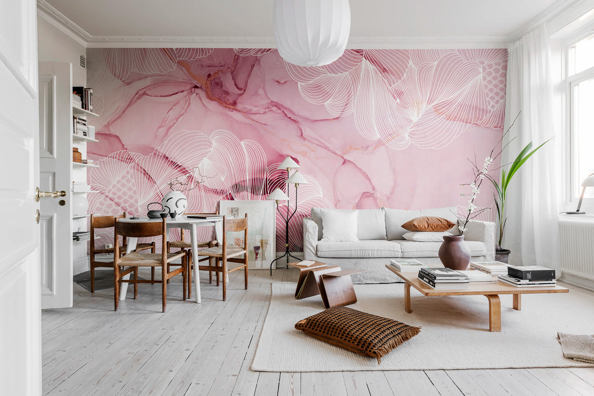 Opulence, Magenta Mural Wallpaper - room preview 02