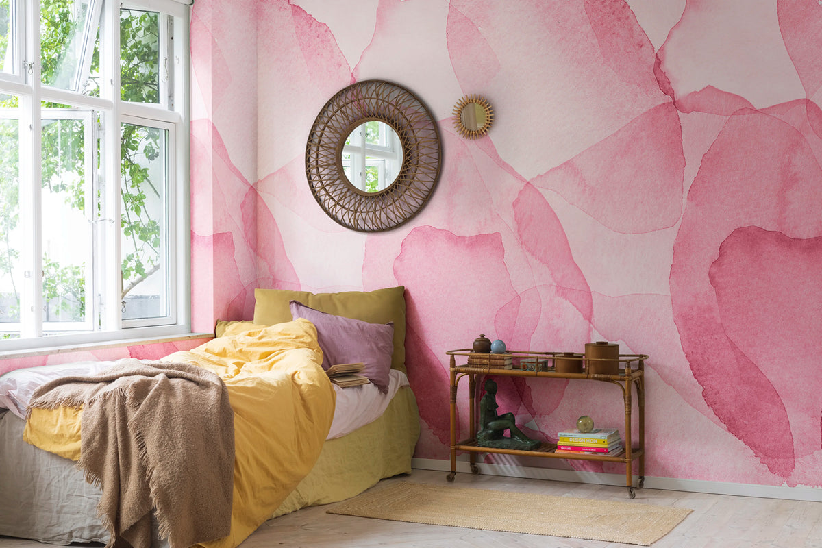 Petals, Magenta Mural Wallpaper - room preview 02