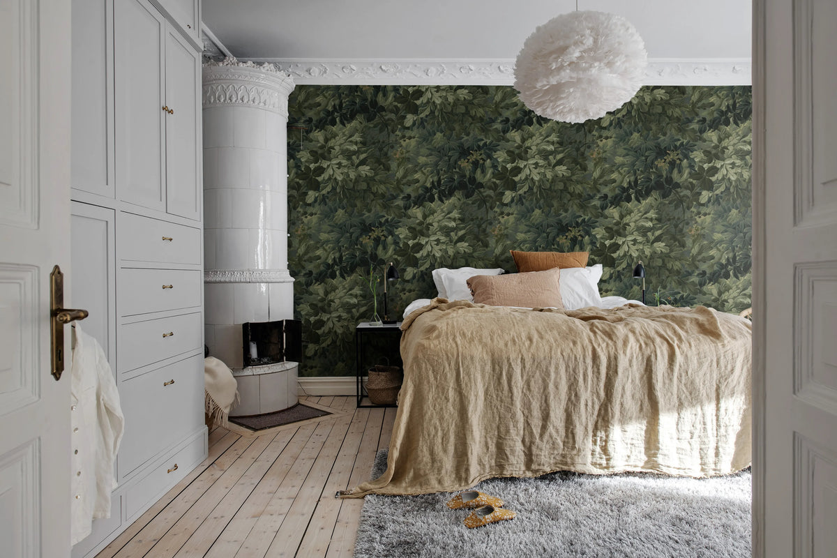 Vinum Raspeys, Green Mural Wallpaper - room preview 02