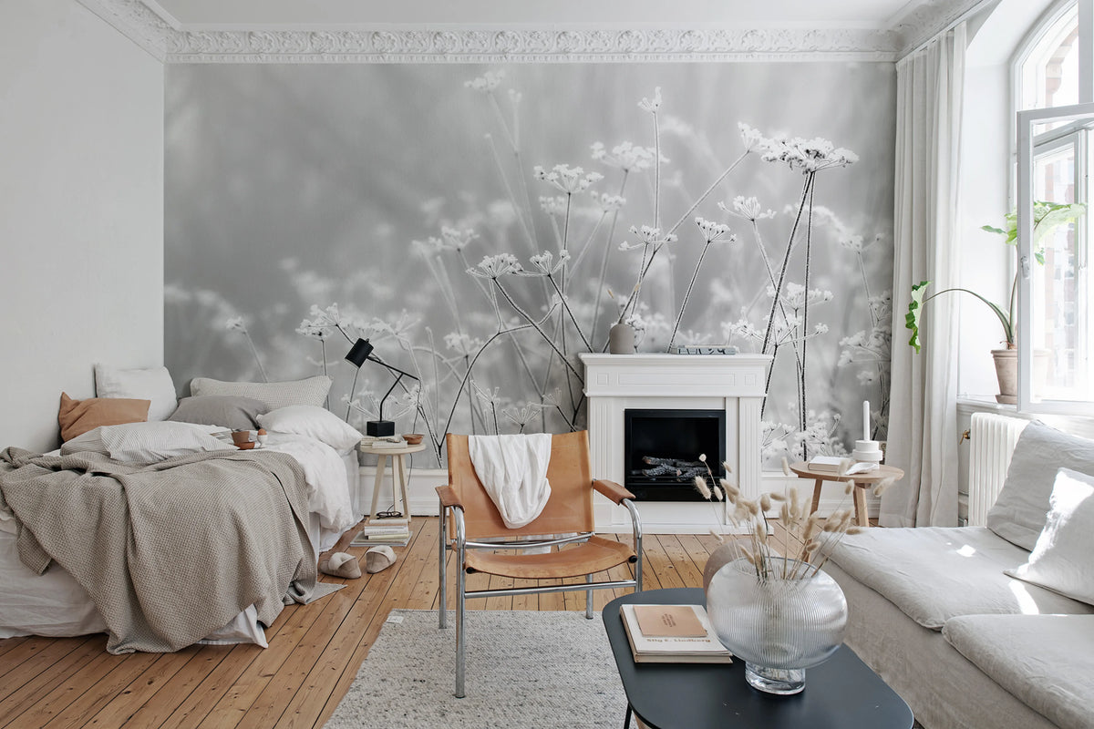 Frosty Straw Mural Wallpaper - room preview 02