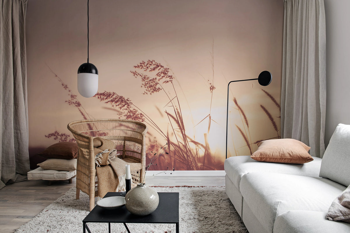 Pink Sunset Mural Wallpaper - room preview 02