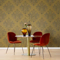 Baroque Pearl, Yellow Mural Wallpaper - room preview 02