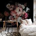 Dark Bouquet Mural Wallpaper - room preview 02