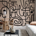 Artsy, Soft Pink Mural Wallpaper - room preview 02