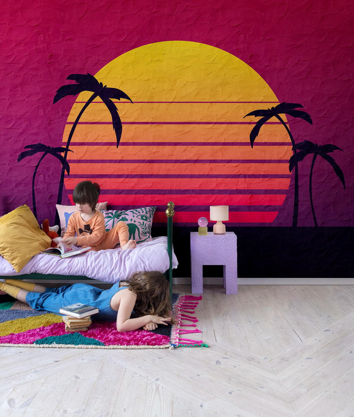 Miami Sunset Mural Wallpaper - room preview 02
