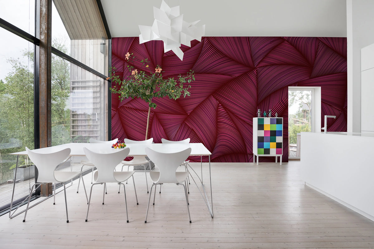 Candy Straps, Raspberry Mural Wallpaper - room preview 02