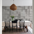3D Boxes, Gray Mural Wallpaper - room preview 02