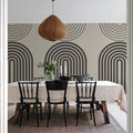 Abstract Vaults, Gray Mural Wallpaper - room preview 02