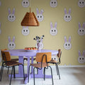 Year of the rabbit smiley, Saffron Mural Wallpaper - room preview 02