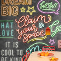 Neon Vibes, Graphite Mural Wallpaper - room preview 02