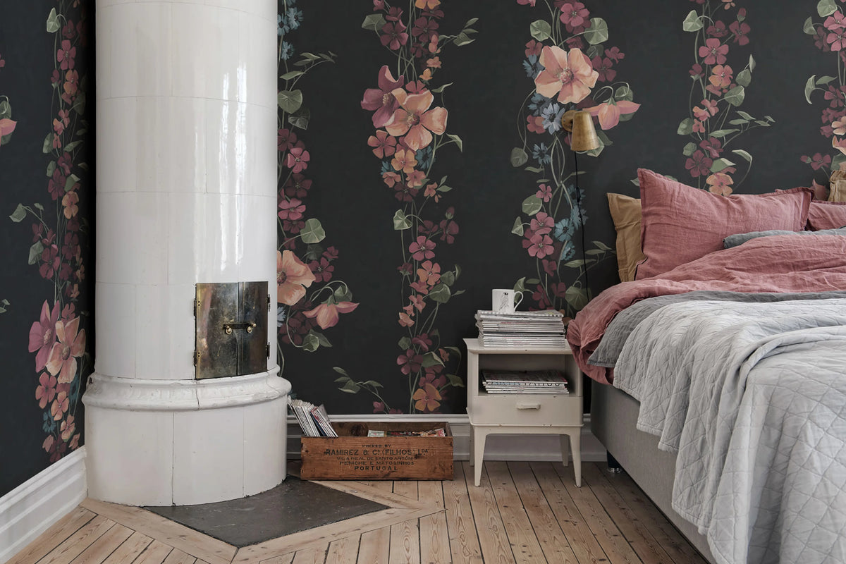 Growing Beauty, Peach Mural Wallpaper - room preview 02