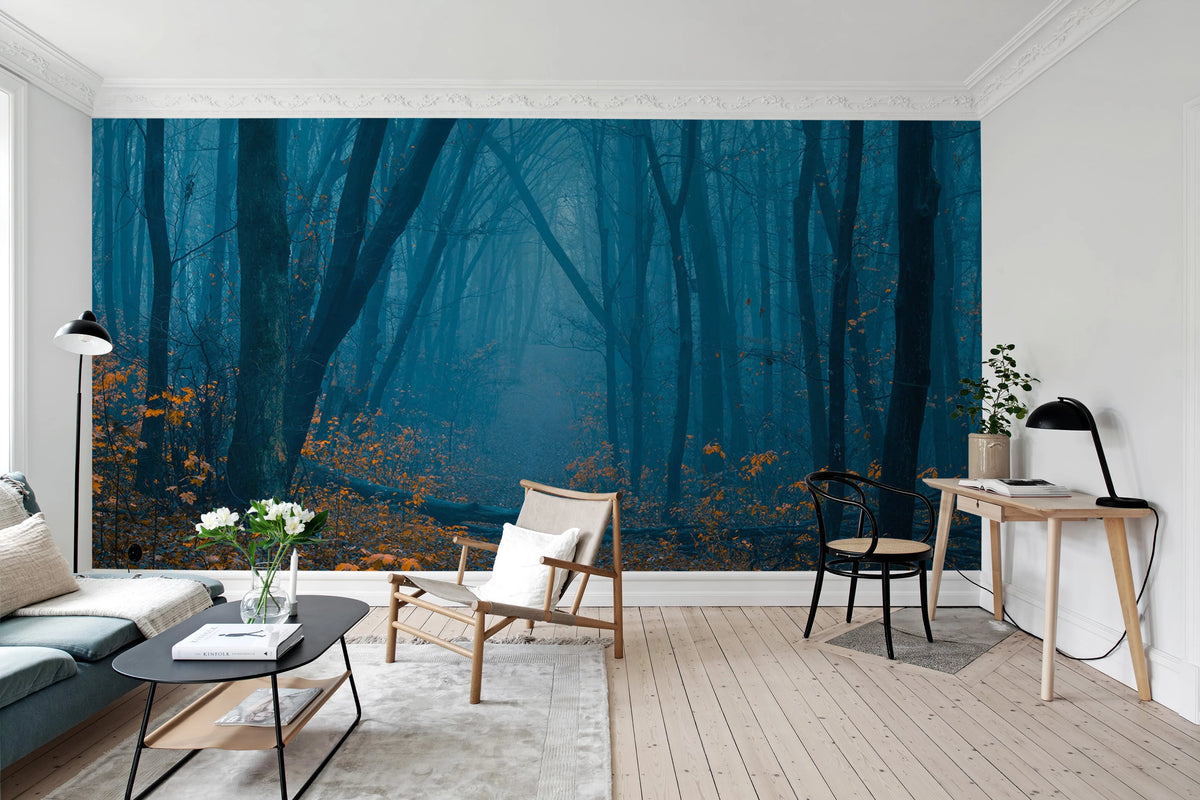 Hazy Forest Mural Wallpaper - room preview 02