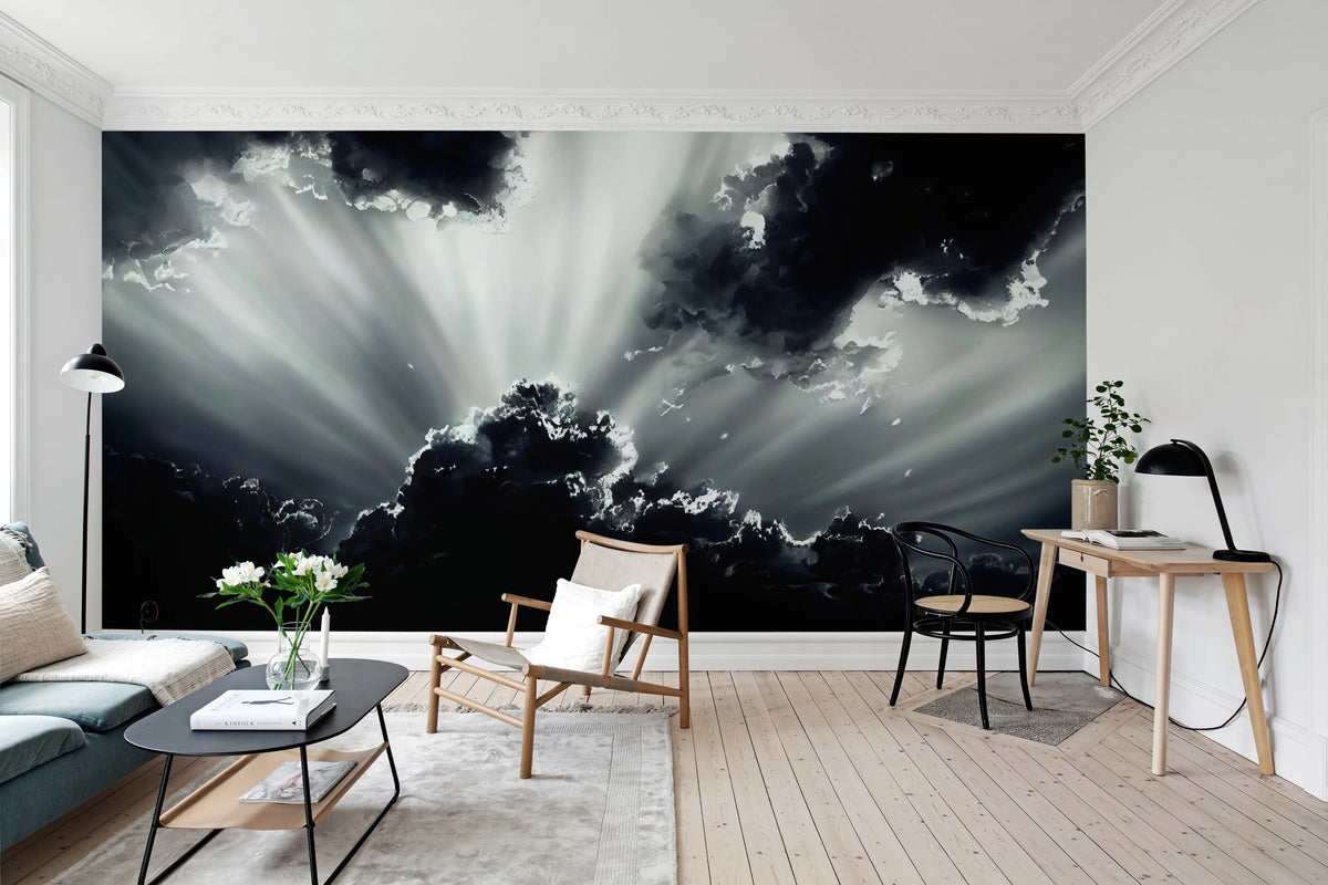 Dramatic Clouds Mural Wallpaper - room preview 02
