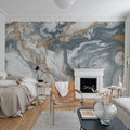 Gray Agate Mural Wallpaper - room preview 02